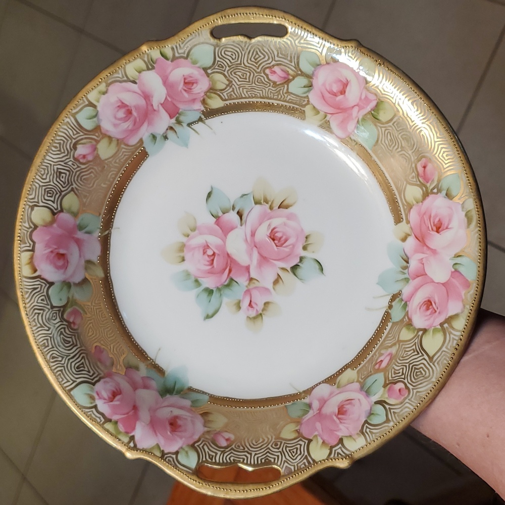 Vintage Noritake Hand Painted‎ Japan Floral Bowl Gold Details